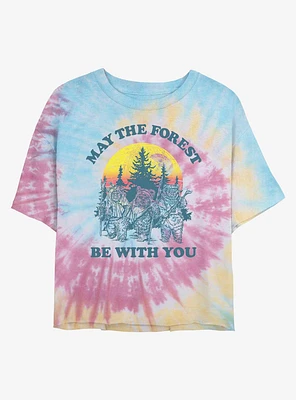 Star Wars Ewok Forest Be With You Tie Dye Crop Girls T-Shirt