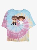 Star Wars Han Leia Kawaii Tie Dye Crop Girls T-Shirt