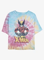 Marvel X-Men Vintage Wolverine Tie Dye Crop Girls T-Shirt