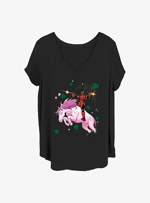 Marvel Deadpool Lucky Unicorn Girls T-Shirt Plus