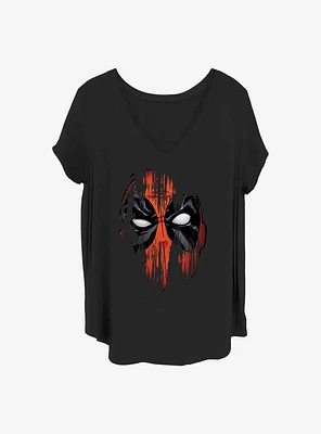 Marvel Deadpool Painted Face Girls T-Shirt Plus