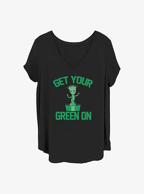 Marvel Guardians of the Galaxy Groot Get Your Green On Girls T-Shirt Plus