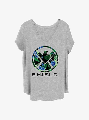 Marvel Agents of S.H.I.E.L.D Floral Shield Girls T-Shirt Plus