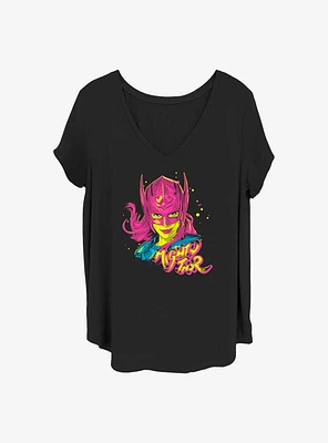 Marvel Thor: Love and Thunder Pop Art Mighty Thor Girls T-Shirt Plus
