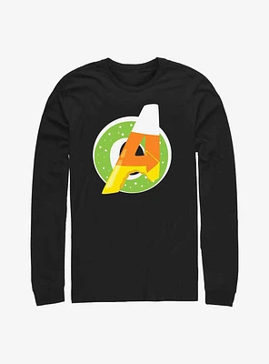Marvel Avengers Donut Candy Corn Logo Long-Sleeve T-Shirt