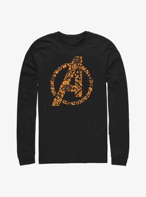 Marvel Avengers Halloween Logo Fill Long-Sleeve T-Shirt