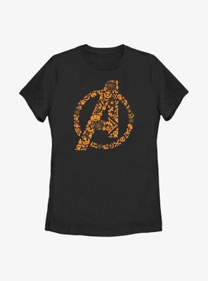 Marvel Avengers Halloween Logo Fill Womens T-Shirt