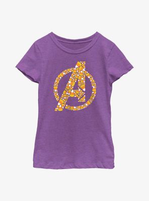 Marvel Avengers Candy Corn Symbol Youth Girls T-Shirt