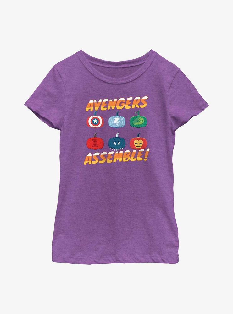 Marvel Avengers Pumpkin Assemble Youth Girls T-Shirt