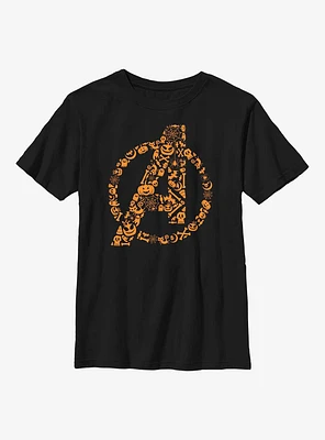 Marvel Avengers Halloween Logo Fill Youth T-Shirt