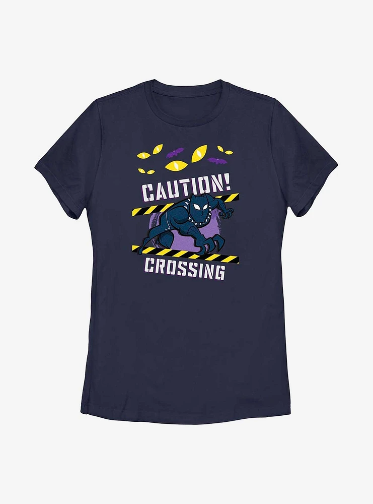 Marvel Black Panther Caution Crossing Womens T-Shirt