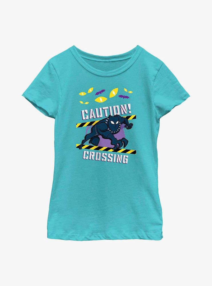 Marvel Black Panther Caution Crossing Youth Girls T-Shirt