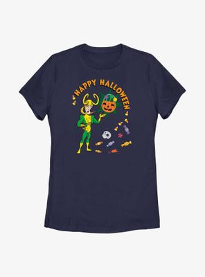 Marvel Loki Happy Halloween Womens T-Shirt