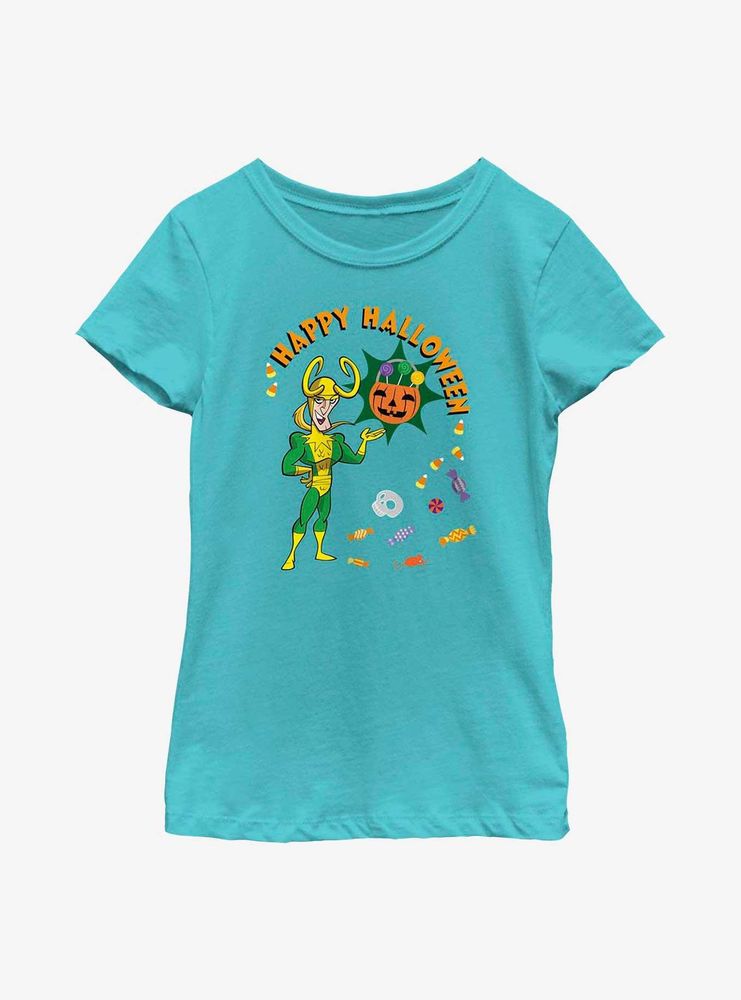 Marvel Loki Happy Halloween Youth Girls T-Shirt