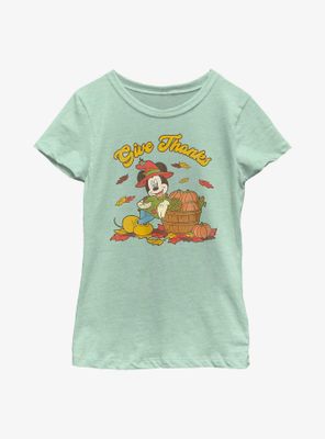 Disney Mickey Mouse Give Thanks Youth Girls T-Shirt