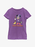 Disney Minnie Mouse Happy Halloween Witch  Youth Girls T-Shirt