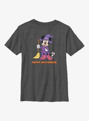 Disney Minnie Mouse Happy Halloween Witch  Youth T-Shirt