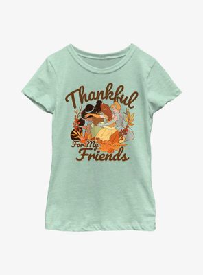 Disney Princesses Thankful For My Friends Youth Girls T-Shirt