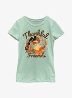 Disney Princesses Thankful For My Friends Youth Girls T-Shirt