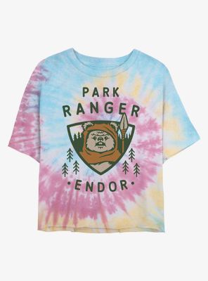 Star Wars Endor Park Ranger Ewok Womens Tie-Dye Crop T-Shirt