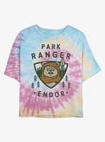 Star Wars Endor Park Ranger Ewok Womens Tie-Dye Crop T-Shirt