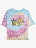 Star Wars Groovy Characters Womens Tie-Dye Crop T-Shirt