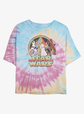 Star Wars Psychedelic Womens Tie-Dye Crop T-Shirt