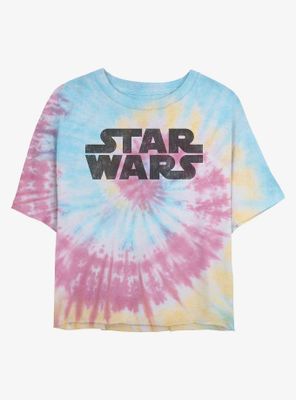 Star Wars Vintage Logo Womens Tie-Dye Crop T-Shirt