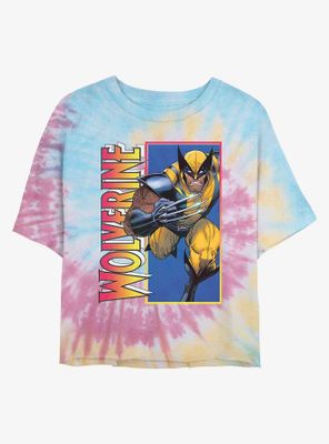 Marvel Wolverine Classic Womens Tie-Dye Crop T-Shirt