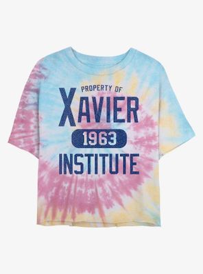 Marvel X-Men Xavier Institute Collegiate Womens Tie-Dye Crop T-Shirt