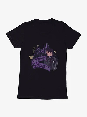 Wednesday Nevermore Academy Building Womens T-Shirt