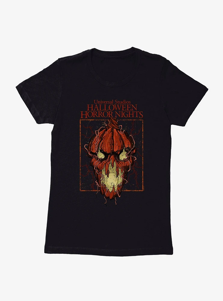 Halloween Horror Nights Pumpkin Face Womens T-Shirt