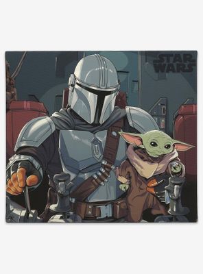 Star Wars The Mandalorian Baby Yoda & Mandalorian Canvas Wall Decor