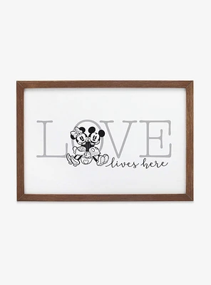 Disney Mickey Mouse Minnie Love Lives Here Wood Wall Decor