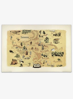 Star Wars Tatooine Map Canvas Wall Decor
