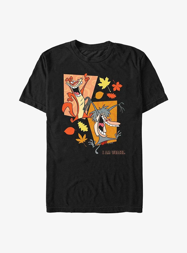 Cartoon Network I Am Weasel Dancing Leaves T-Shirt