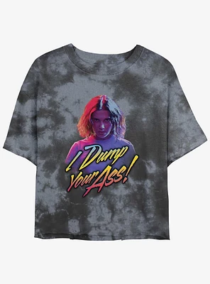 Stranger Things I Dump You Mineral Wash Crop Girls T-Shirt