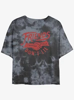 Stranger Things Friends Don't Lie Mineral Wash Crop Girls T-Shirt