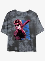 Stranger Things Steve Hello Ladies Mineral Wash Crop Girls T-Shirt