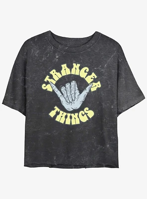 Stranger Things Rad Mineral Wash Crop Girls T-Shirt
