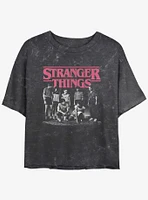 Stranger Things Squad Mineral Wash Crop Girls T-Shirt