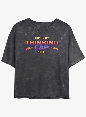 Stranger Things Thinking Cap Mineral Wash Crop Girls T-Shirt