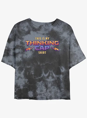 Stranger Things Thinking Cap Mineral Wash Crop Girls T-Shirt