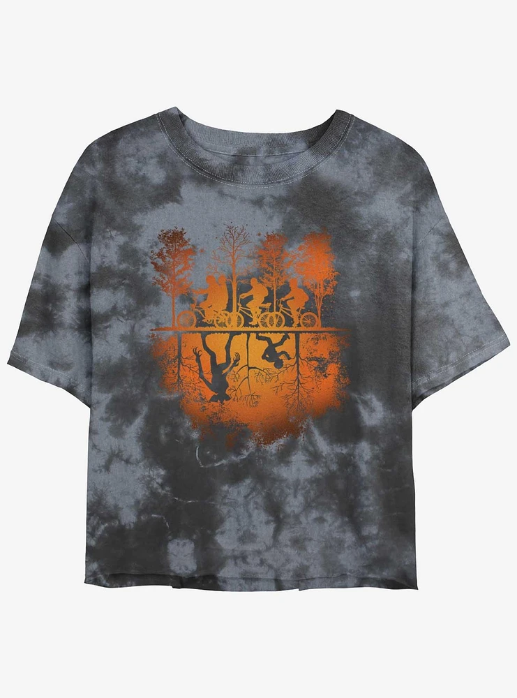 Stranger Things Upside Down Mineral Wash Crop Girls T-Shirt