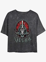 Stranger Things Vecna Tombstone Badge Mineral Wash Crop Girls T-Shirt