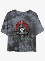 Stranger Things Vecna Tombstone Badge Mineral Wash Crop Girls T-Shirt