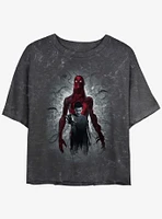 Stranger Things Vecna and Eleven Mineral Wash Crop Girls T-Shirt