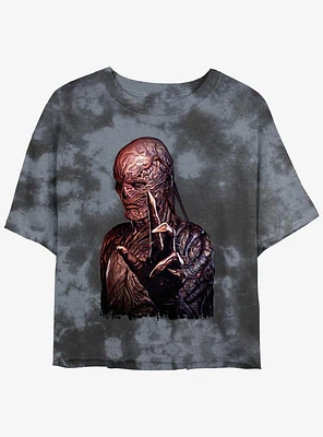 Stranger Things Vecna Portrait Mineral Wash Crop Girls T-Shirt