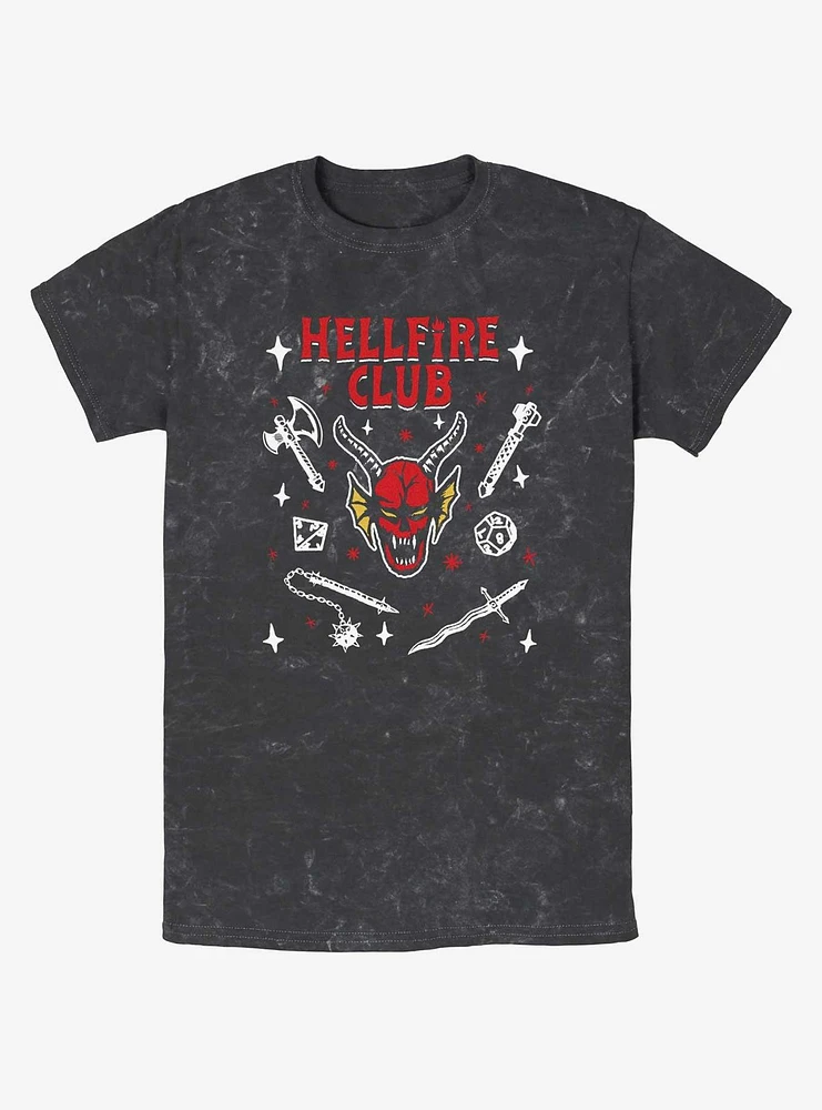 Stranger Things Hellfire Club Mineral Wash T-Shirt