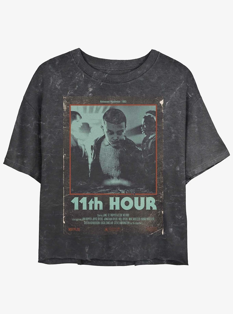 Stranger Things 11th Hour Mineral Wash Crop Girls T-Shirt